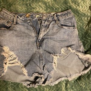 Rewash brand heavily distressed jean shorts